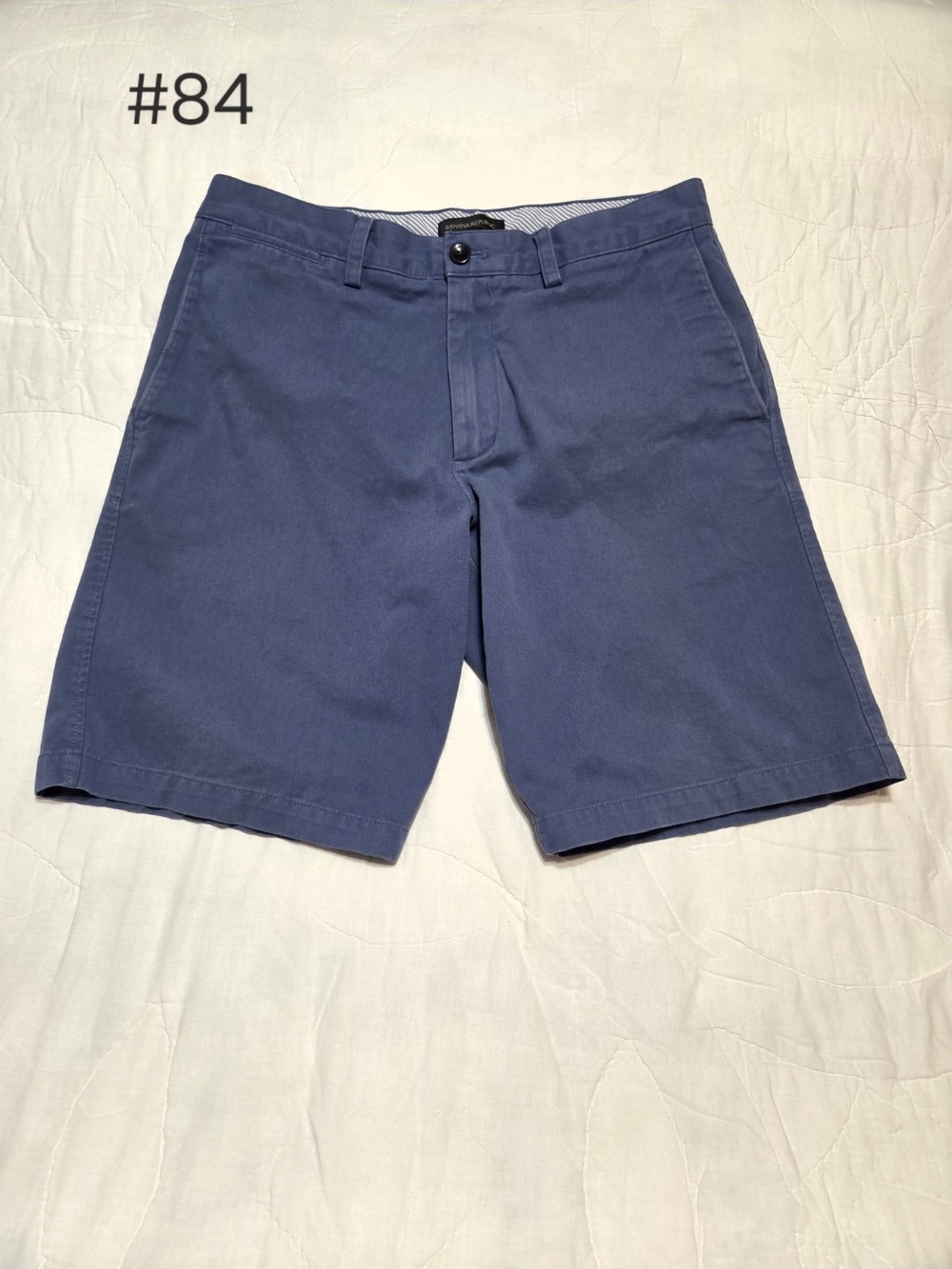 Banana Republic Men's Flat Front Chino Shorts Blue Size 33 Preppy Summer